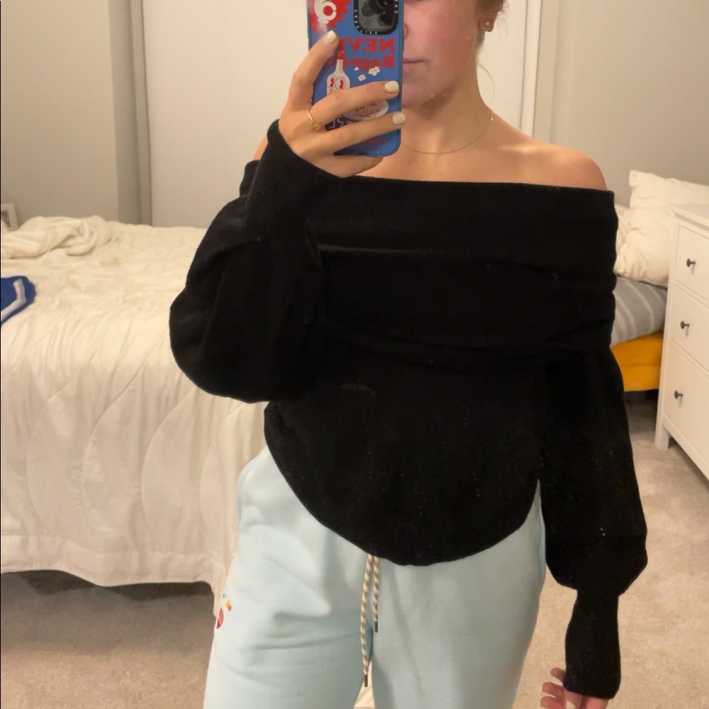 Black Off-The-Shoulder Sweater